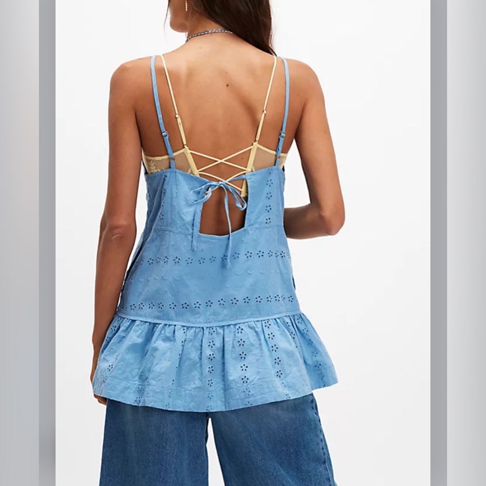 Free People Caught Up Tunic in Blissful Blue Combo, NWT - Picture 2 of 8